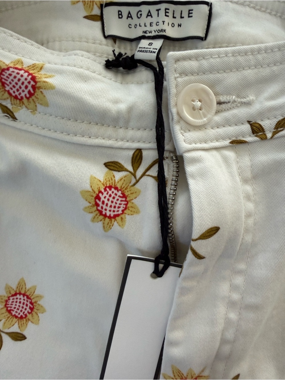 Bagatelle Collection NWT Cream/sunflower cotton twill pants size 8 - Picture 5 of 8